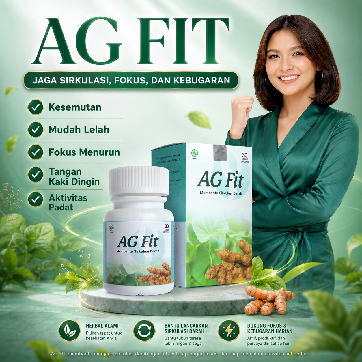 AG Fit Nature Ace Herbal Pendukung Sirkulasi Darah, Fokus & Kebugaran Tubuh